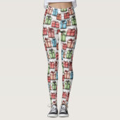 Rustic Scandinavian Wrapped Gifts Holiday Leggings (Vorderseite)