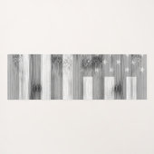 Rustic Schwarz-weiß grau Wood USA Flag Monogram Yogamatte (Rückseite (Horizontal))