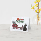 Rustic Scottie Christmas Karte (Gelbe Blume)