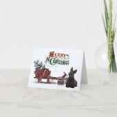 Rustic Scottie Christmas Karte (Vorderseite)