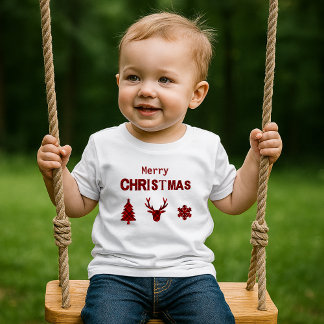 rustic scottish christmas script baby t-shirt