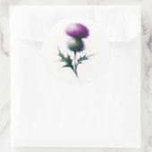 Rustic Scottish Thistle Round Stickers (Tasche)