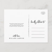 Rustic Script 4 Photo Collage Wedding Thank You Postkarte (Rückseite)