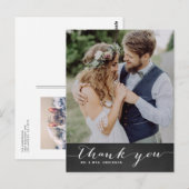 Rustic Script Hochzeit Vertikal Danke II Postkarte (Vorne/Hinten)