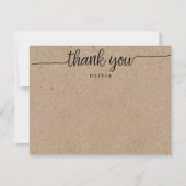 Rustic Script Kraft Vielen Dank flache Note Card Einladung (Vorderseite)