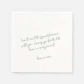Rustic Script Love Note Modern Wedding Serviette (Vorderseite)