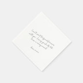Rustic Script Love Note Modern Wedding Serviette (Ecke)