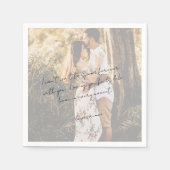 Rustic Script Love Note Photo Modern Wedding Serviette (Vorderseite)