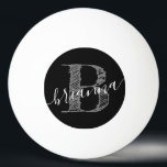 Rustic Script Monogram Initial Personalisiert Tischtennisball<br><div class="desc">Rustikales modernes,  trendiges Bauernhaus inspirierte kühn gezeichnete Buchstaben Monogramm auf personalisierte Tischtennis,  Tischtennis und Bierpong Ball mit einem hübschen Skriptnamen und anfängliche Personalisierung,  die schick und mädchenhaft aussieht.</div>