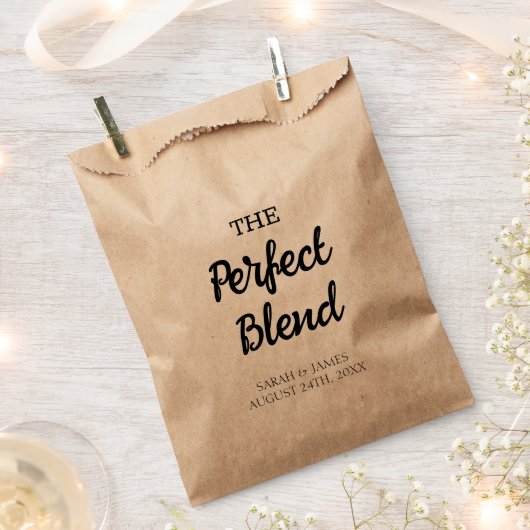 Rustic Script Perfect Blend Wedding Brautparty Geschenktütchen