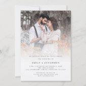 Rustic Script QR-Code Foto-Overlay Hochzeit Einladung (Vorderseite)