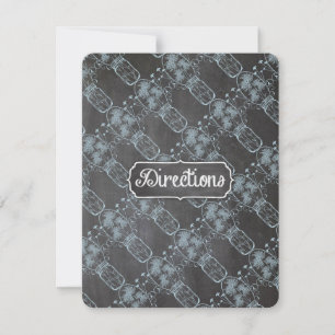 Rustic Serenity Blue Mason Jar Chalkboard Wedding Einladung