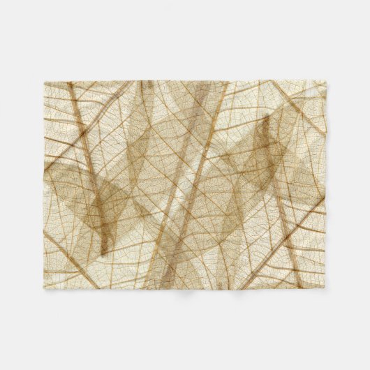 Rustic Sheer Cream Lace Blätter Fleecedecke (Vorderseite (Horizontal))