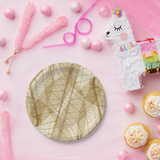 Rustic Sheer Cream Lace Blätter Pappteller (Party)