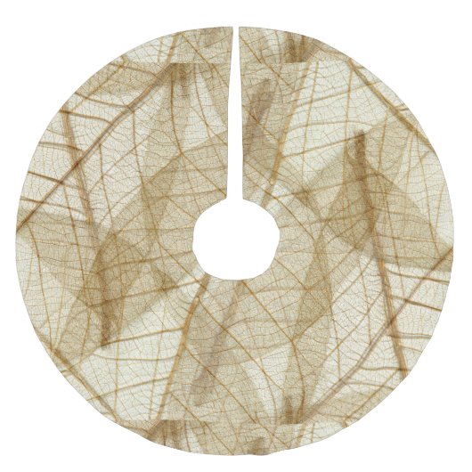 Rustic Sheer Cream Lace Blätter Polyester Weihnachtsbaumdecke (Vorderseite)