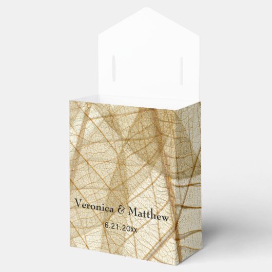 Rustic Sheer Cream Lace Blätter Wedding Geschenkschachtel (Geöffnet)
