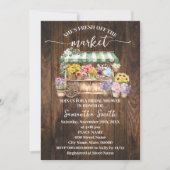 Rustic She's Fresh Off the Market Bridal Shower Einladung (Vorderseite)