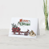 Rustic Shih Tzu Christmas Karte (Vorderseite)
