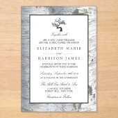 Rustic Silver Birch Tree Wedding Acryleinladungen (Vorderseite)