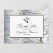 Rustic Silver Birch Tree Wedding Vielen Dank Postkarte (Vorderseite)