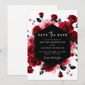 Rustic Simple Crimson Red Wedding Save The Date (Vorne/Hinten)