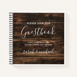 Rustic Simple Elegant Barn Wood Wedding Gästebuch Notizblock