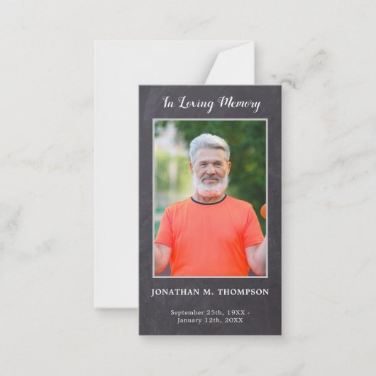 Rustic Simple Foto Memorial Beerdigung Danke Mitteilungskarte (Vorderseite)