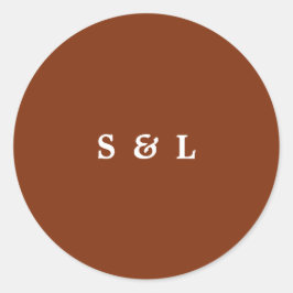 Rustic Simple Monogram Wedding Enveloper Stickers