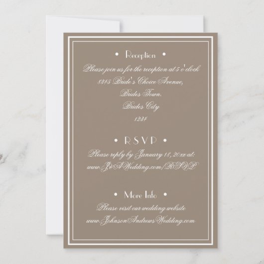 Rustic Simple Script Name Chic Stone Wedding  Einladung (Rückseite)