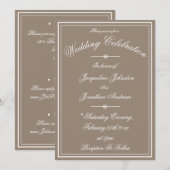 Rustic Simple Script Name Chic Stone Wedding  Einladung (Vorne/Hinten)