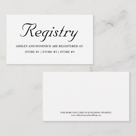 Rustic Simple Wedding Registry Enclosure Card Begleitkarte (Vorne/Hinten)