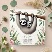 Rustic Sloth Baby Dusche Einladung