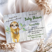 Rustic Sloth Baby Dusche Einladung