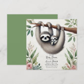 Rustic Sloth Baby Dusche Einladung (Vorne/Hinten)