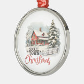 Rustic Small Town Christmas Farmhouse Ornament Aus Metall (Links)