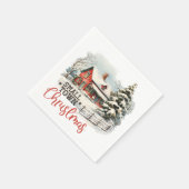 Rustic Small Town Christmas Farmhouse Serviette (Ecke)