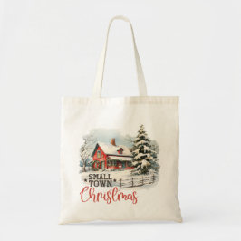Rustic Small Town Christmas Farmhouse Tragetasche