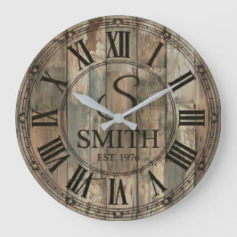 Rustic Smith Family wall Clock | Farmhouse Decor  Große Wanduhr