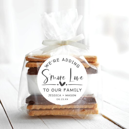 Rustic S'more Liebe Gefallen Runder Aufkleber