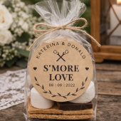 Rustic S'more Liebe Wedding Kraft Runder Aufkleber