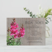 Rustic Snapdragon Bridal Shower Einladungen (Stehend Vorderseite)