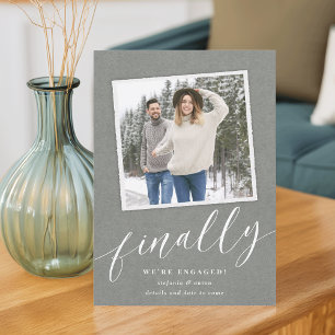 Rustic Snapshot Foto Verlobung Ankündigung