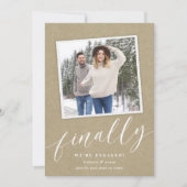 Rustic Snapshot Foto Verlobung Ankündigung (Vorderseite)