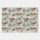 Rustic Snow Covered Farmhouse Winter Pattern Geschenkpapier Set (Vorderseite 2)