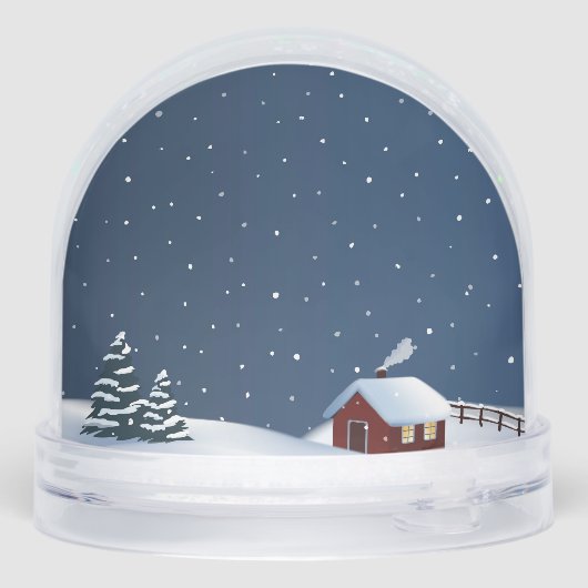 Rustic Snowy Cabin Scene Snow Globe Schneekugeln (Rückseite)