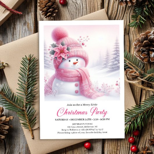Rustic Snowy Forest Kids Printable Christmas  Einladung