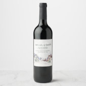 Rustic Snowy Mountain Forest Wedding Wine Label Weinetikett (Vorderseite)