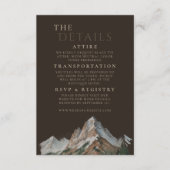 Rustic Snowy Mountain Landscape Watercolor Wedding Begleitkarte (Vorderseite)