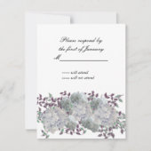 Rustic Soft Blue Hydrangea Repcard RSVP Karte (Vorderseite)