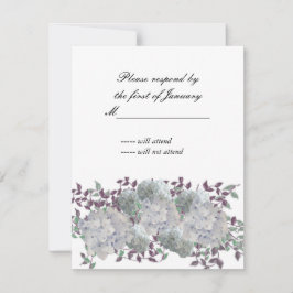 Rustic Soft Blue Hydrangea Repcard RSVP Karte